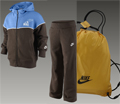 Nike Little Boys Warm-Up Tracksuit Gift Pack- Dark Chocolate/Blue
