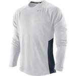 Nike Dri-fit UV Miler Long Sleeve Shirt - White / Dark Obsidian / Reflective Silver