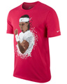 Nike Mens Rafa Pixel Cotton Tee- Scarlet Fire