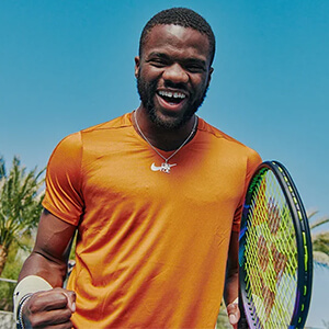 Frances Tiafoe endorses the Yonex Percept 97D Tennis Racket [Frame Only] 2025 - Midnight Navy