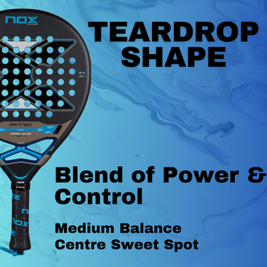 Teardrop Shape Padel Rackets - Blend of Power and Control