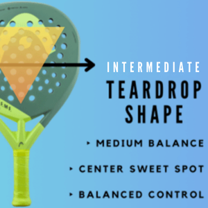 Intermediate Padel Rackets - Teardrop Shape