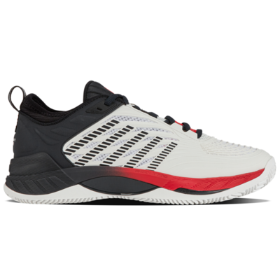 K-Swiss Mens Hypercourt Supreme 2 Tennis Shoes - Bright White/Stretch Limo/High Risk Red - main image