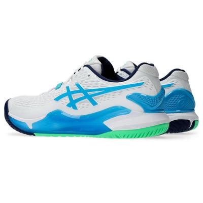 Asics Mens GEL-Resolution 9 Tennis Shoes - White/Digital Aqua - main image