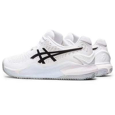 Asics Mens GEL-Resolution 9 Clay Tennis Shoes - White/Black - main image