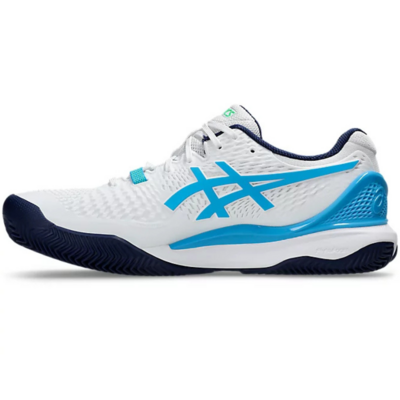 Asics Men GEL-Resolution 9 Clay Tennis Shoes - White/Digital Aqua - main image