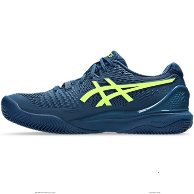 Asics Mens GEL-Resolution 9 Clay Tennis Shoes - Mako Blue/Safety Yellow - main image