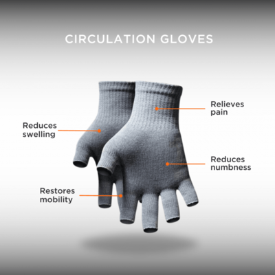 Incrediwear Circulation Gloves Fingerless - Grey - main image