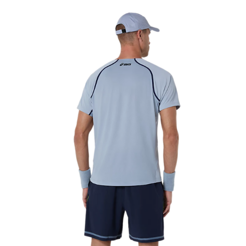 ASICS Mens Match SS Top- Grey Blue - main image