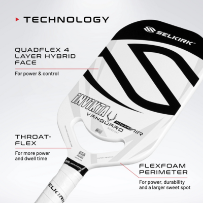 Selkirk Vanguard Power Air Epic Pickleball Paddle- Black/White - main image