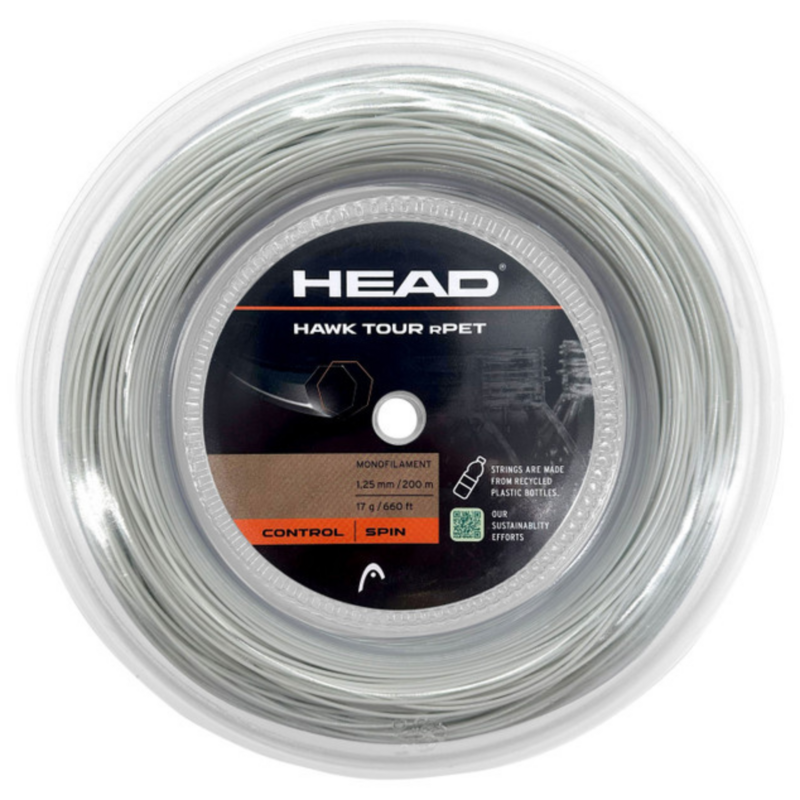 Head Hawk Tour rPET 17 (1.25mm) Tennis String Reel 200m - Black - main image