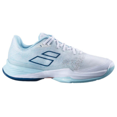 Babolat Womens Jet Mach III Tennis All Court Shoes - White / Angel Blue - main image