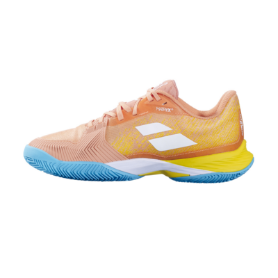 Babolat Womens Jet Mach III Tennis Clay Shoes - Coral / Gold Fusion - main image