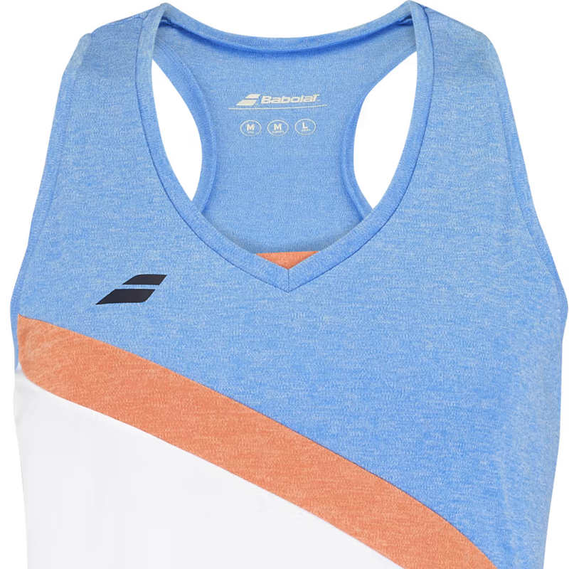 Babolat Girls Play Tank Top - White/Blue - main image