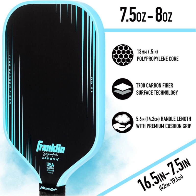 Franklin Signature Carbon Series 13mm Pickleball Paddle - Blue - main image