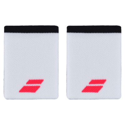 Babolat Logo Jumbo Wristbands - White/Red - main image