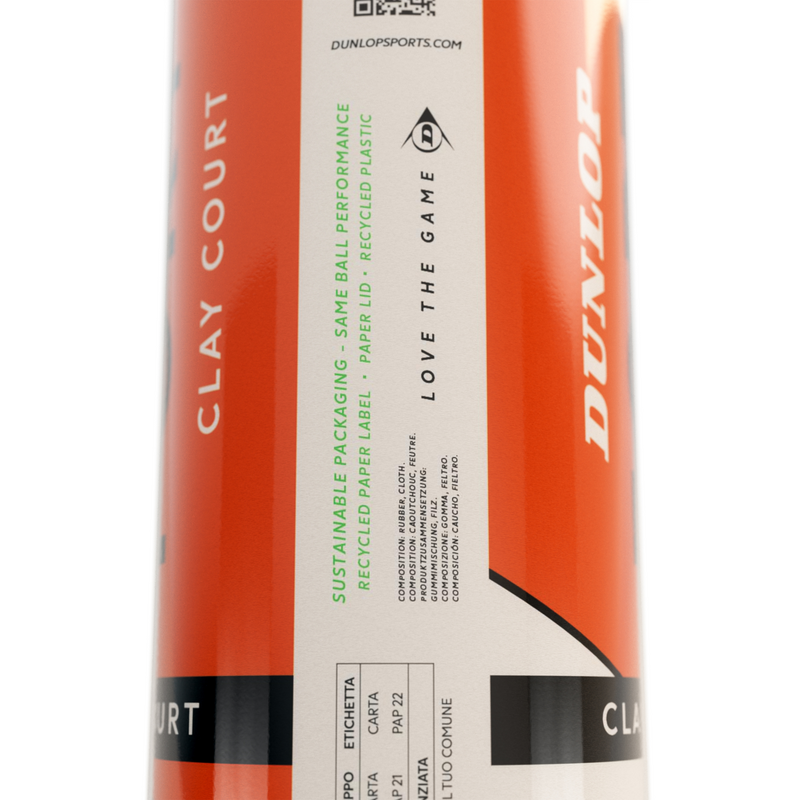 Dunlop Fort Clay Court Tennis Balls (4 Ball Tube) - main image