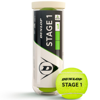Dunlop Stage 1 Green Junior Tennis Balls (3 Ball Can) - main image