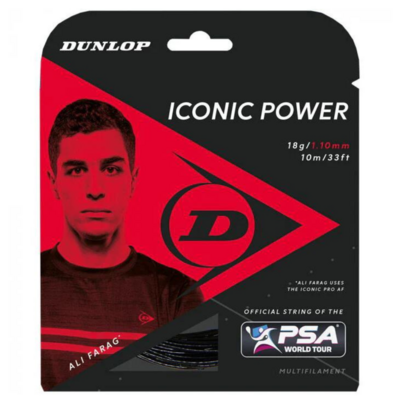 Dunlop Iconic Pro AF String (1.22mm) Squash String Set - black - main image