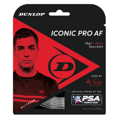 Dunlop Iconic Pro AF 18 (1.18mm) Squash String Set - Black - main image