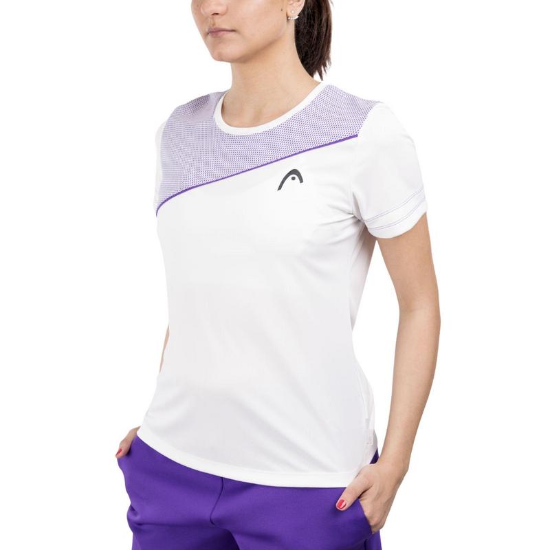 HEAD Womens Tie Break Tee - White/Purple - main image