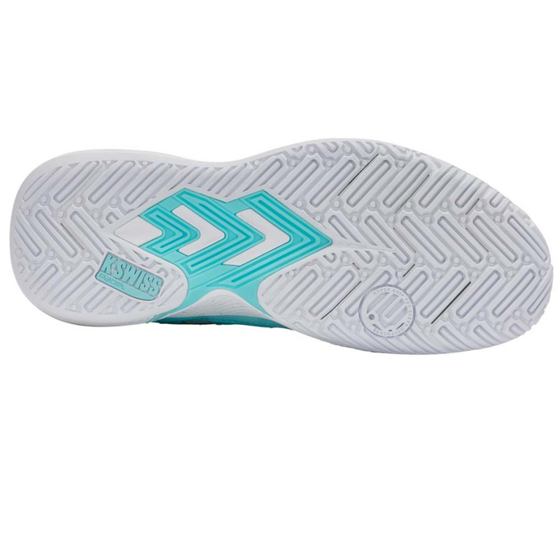 K-Swiss Women Tura Team Padel Shoes - Soft Neon Blue/White/Blue Glow - main image
