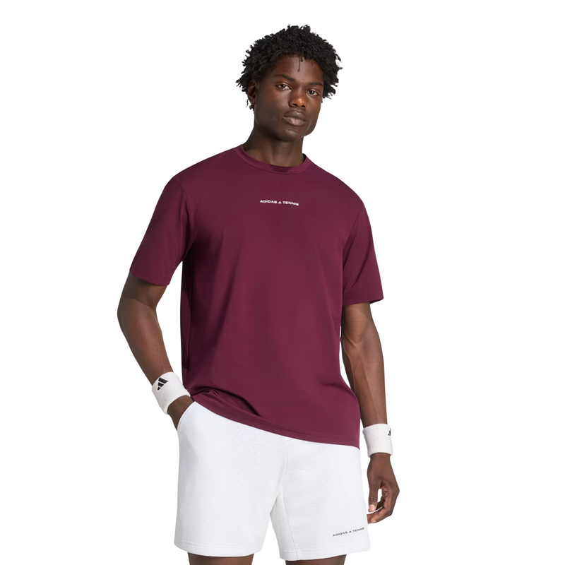 Adidas Mens Tennis T-Shirt - Maroon - main image