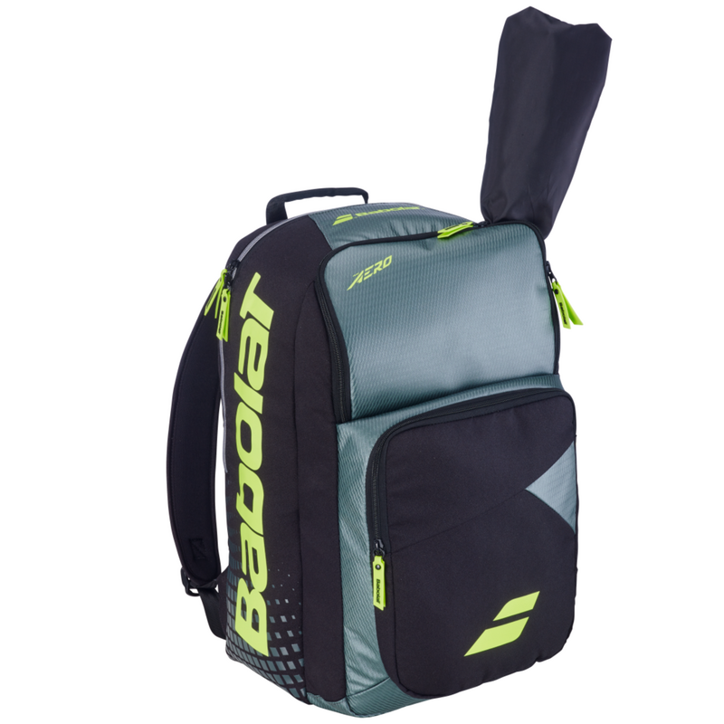 Babolat Pure Aero Backpack - Metallic Grey/ Black/ Fluo Yellow - main image