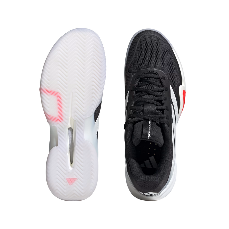 Adidas Mens Barricade 14 Clay Tennis Shoes - Core Black / Zero Metallic / Lucid Red - main image