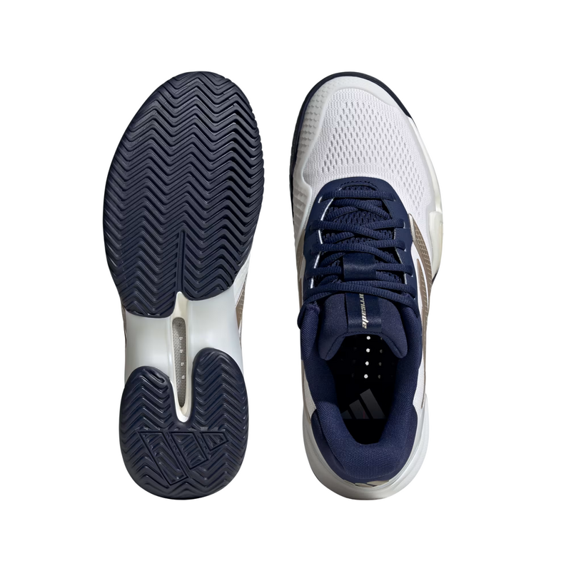 Adidas Mens Barricade 14 Tennis Shoes - Cloud White/Cyber Metallic/Dark Blue - main image