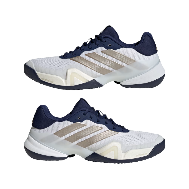 Adidas Mens Barricade 14 Tennis Shoes - Cloud White/Cyber Metallic/Dark Blue - main image