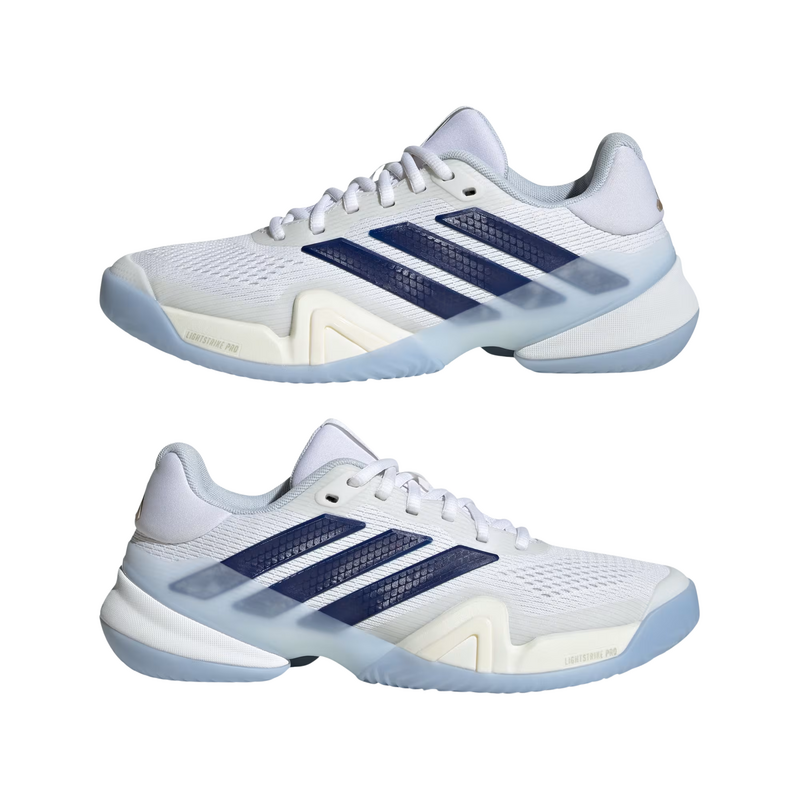 Adidas Womens Barricade 14 Tennis Shoes - Cloud White/Cyber Metallic/Dark Blue - main image