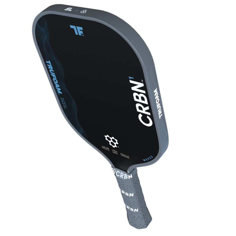 CRBN 1 TruFoam Waves 14mm (Elongated/Long Handle) Pickleball Paddle - Grey/Black - main image