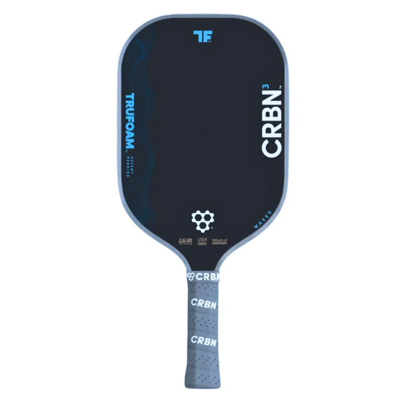 CRBN TruFoam Waves 14mm (Elongated) Pickleball Paddle - Grey/Black - main image
