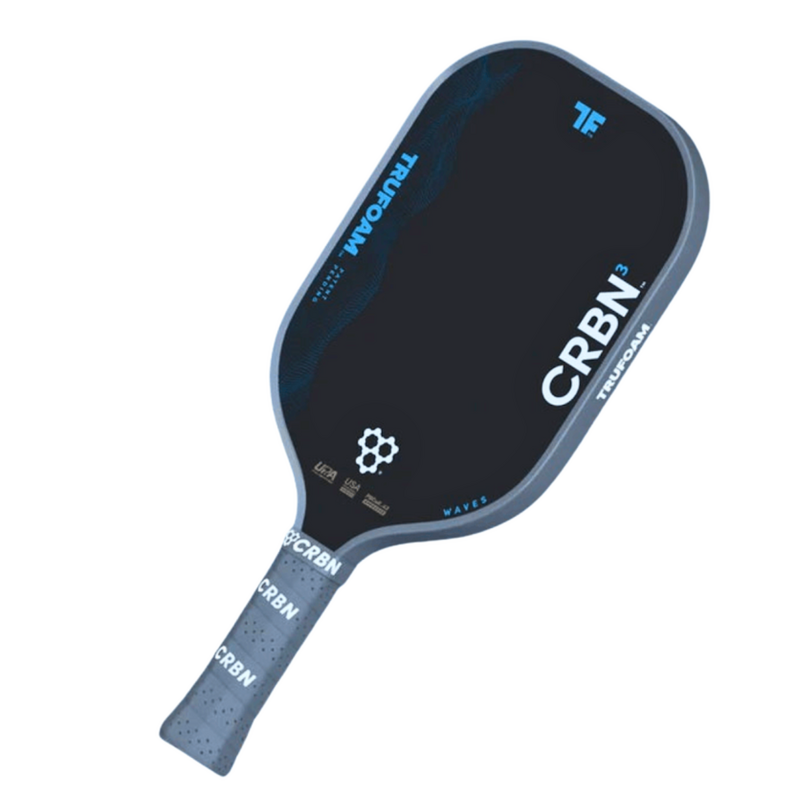 CRBN TruFoam Waves (Elongated/Long Handle) Pickleball Paddle - Grey/Black - main image