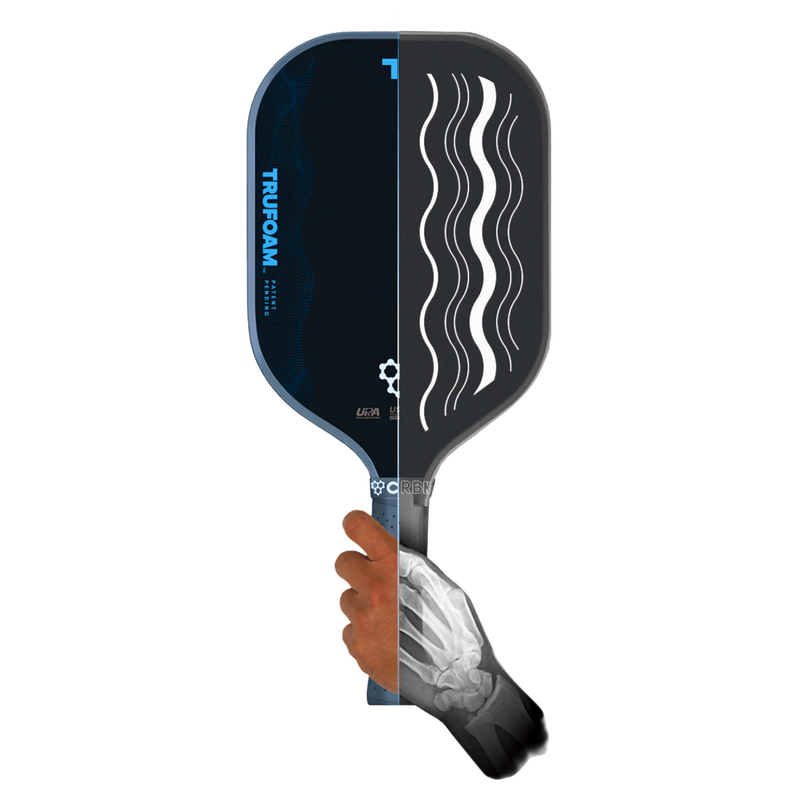 CRBN TruFoam Waves (Elongated/Long Handle) Pickleball Paddle - Grey/Black - main image