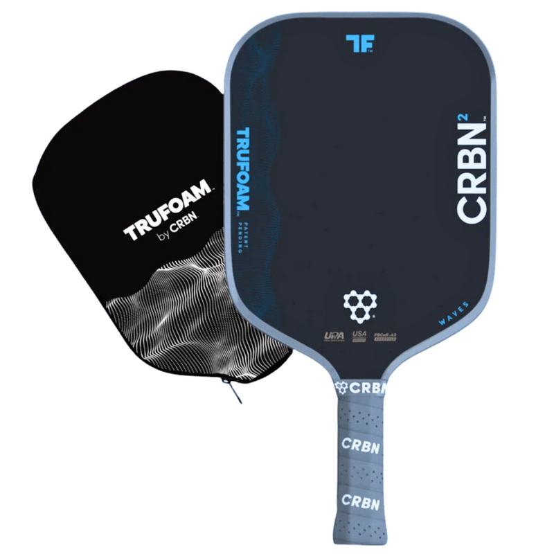 CRBN TruFoam Waves (Square) Pickleball Paddle - Grey/Black - main image