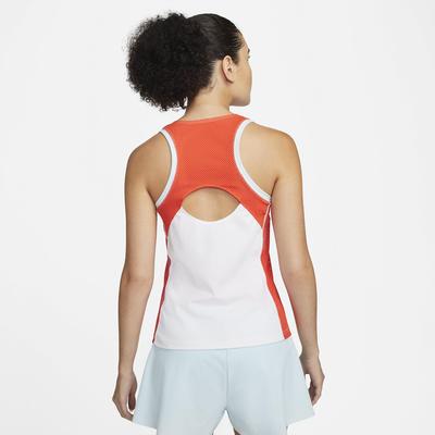 Nike Womens Dri-FIT Slam Tennis Tank - White/Team Orange/Glacier Blue - main image