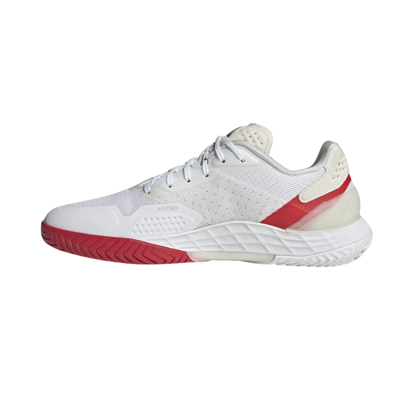 Adidas Mens Defiant Speed 2 Tennis Shoes - Cloud White / Core Black / Pure Ruby - main image
