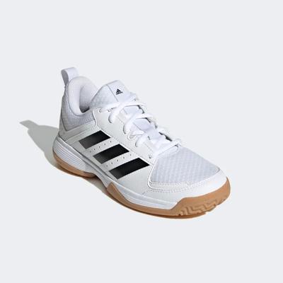 Adidas Kids Ligra 7 Indoor Court Shoes - White/Black - main image