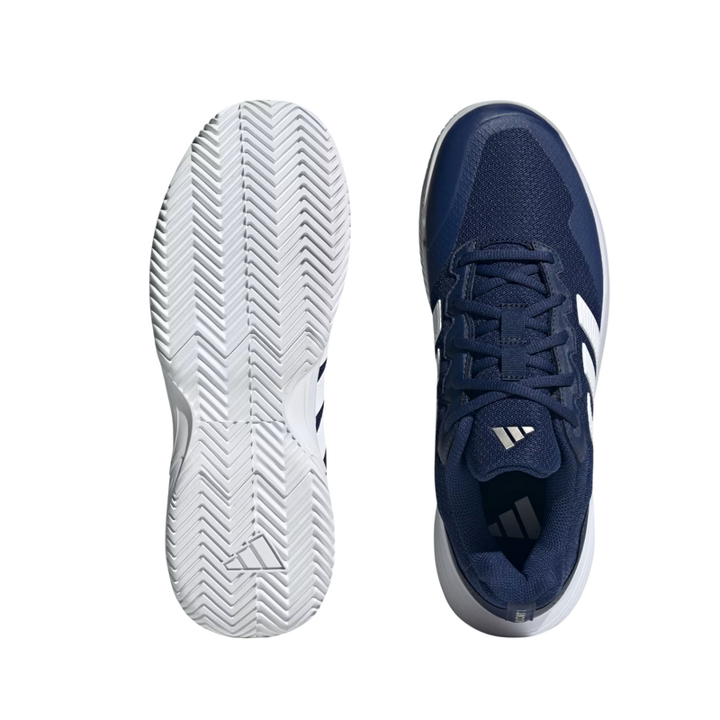 Adidas Mens Gamecourt 2 Tennis Shoes - Dark Blue / Cloud White / Cyber Metallic - main image