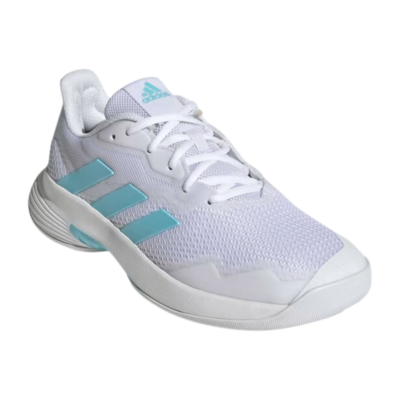 Adidas Womens CourtJam Control Carpet Tennis Shoes - White/Bliss Blue - main image