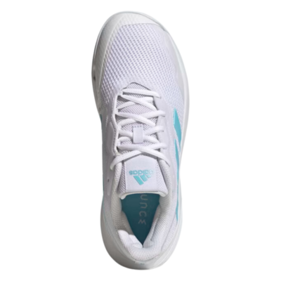 Adidas Womens CourtJam Control Carpet Tennis Shoes - White/Bliss Blue - main image