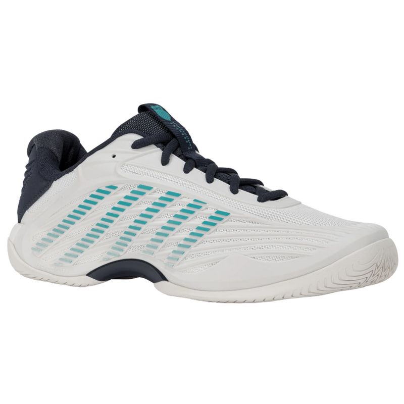 K-Swiss Mens Hypercourt Express 3 Tennis Shoes - Blanc De Blanc/Carbon/Baltic - main image