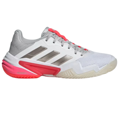 Adidas Womens Barricade 13 Tennis Shoes -White/Red - main image