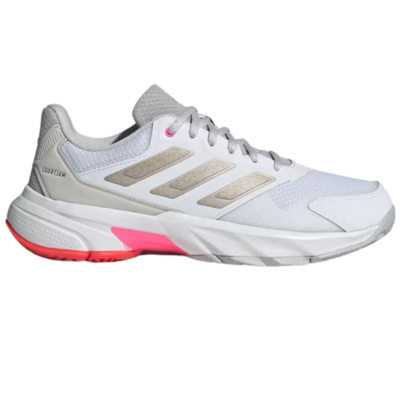 Adidas Womens CourtJam Control 3 Tennis Shoes - White/Red - main image