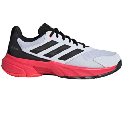 Adidas Mens Courtjam Control 3 Tennis Shoes - White/Red/Black - main image