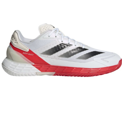 Adidas Mens Defiant Speed 2 Tennis Shoes - White/Red - main image