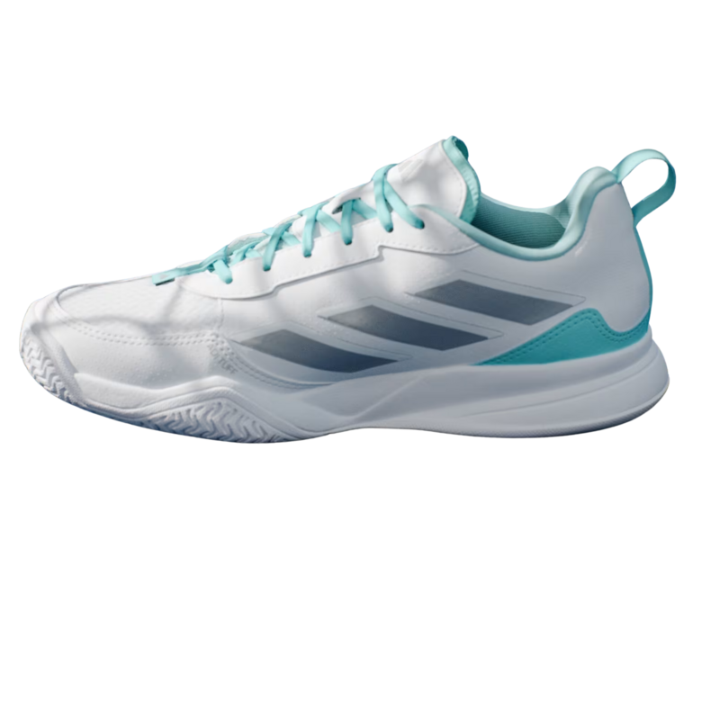Adidas Womens AvaFlash Tennis Shoes - Cloud White / Silver Metallic / Flash Aqua - main image