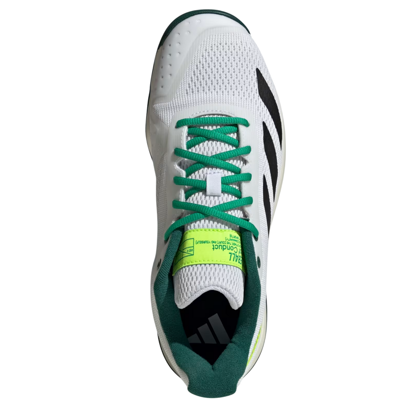 Adidas Mens Courtflash Pickleball Shoes - Cloud White / Core Black / Collegiate Green - main image